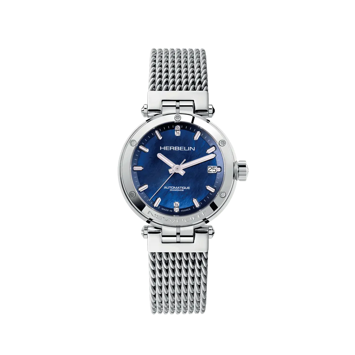 NEWPORT – AUTOMATIQUE – NACRE BLEUE & DIAMANTS – Image 2