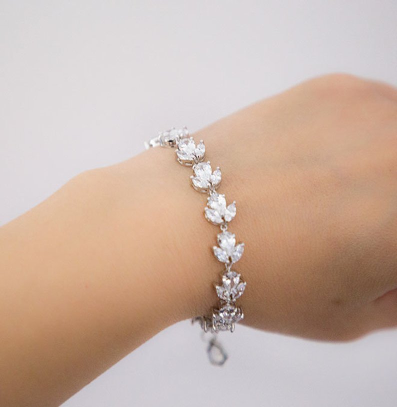 Bracelet mariage cristal argenté « Cécilia » – Image 2